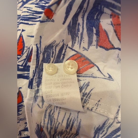 Crown & Ivy Men's Classic Fit Sailboat Button Down Shirt Size 3XLT Tropical Boat - Picture 8 of 9